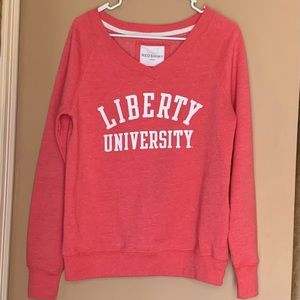 Liberty Uncle varsity size youth large. Red and white long sleeve sweatshirt
